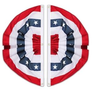 2PCS Independence Day Fan Flag 3x6 Feet USA Patriotic Bunting Flag 4th of July